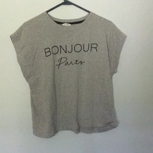 Bare Your Heart l Bonjour Paris Short Sleeve Crop Tee
